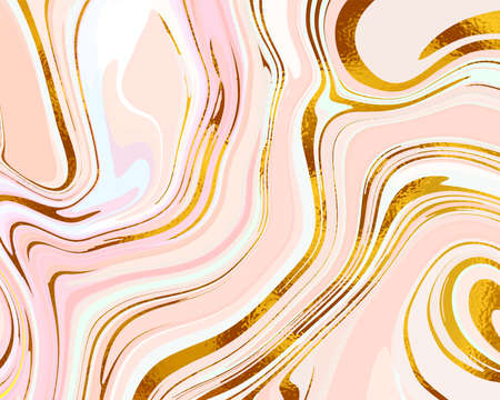Gold marble design. A beautiful combination of pink marble and gold. For print and web.のイラスト素材
