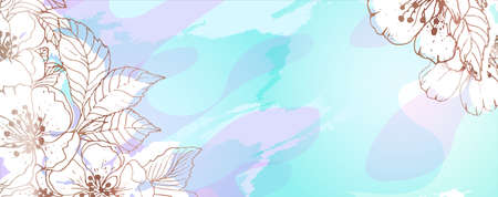 Modern illustration of happy mothers day with beautiful flowers. Beautiful blue with pink background. The illustration can be used in newsletter, brochures, postcards, tickets, advertisementsのイラスト素材