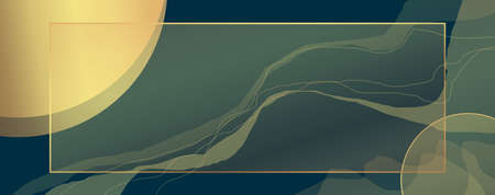 Gold frame. Beautiful golden stripes and transparent stains. Place for your text.のイラスト素材