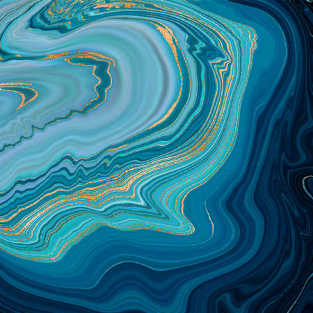Blue marble with gold stripes. Lustrous marble design. Subtle transitions and lines. A beautiful...