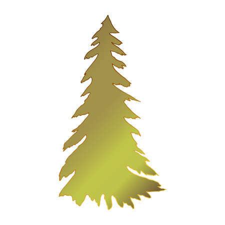 Shiny Christmas tree, golden Vector illustrationのイラスト素材