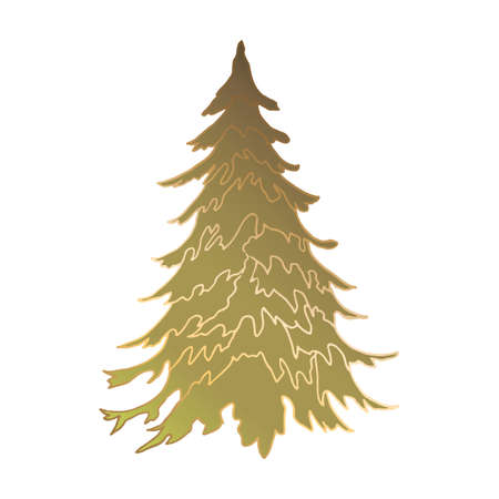 Shiny Christmas tree, golden Vector illustrationのイラスト素材