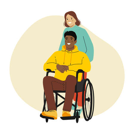 People living full life. People, Inclusion. Concept of care, friendship, and support. vector illustration.のイラスト素材