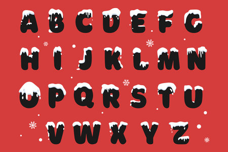 Set of letters of the Latin Alphabet. vector illustration. Christmas and New Year concept.のイラスト素材