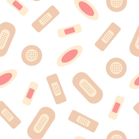 Medical plasters, seamless Pattern. vector illustration.のイラスト素材