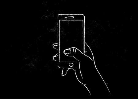 cell phone, hand drawn, doodle styleのイラスト素材