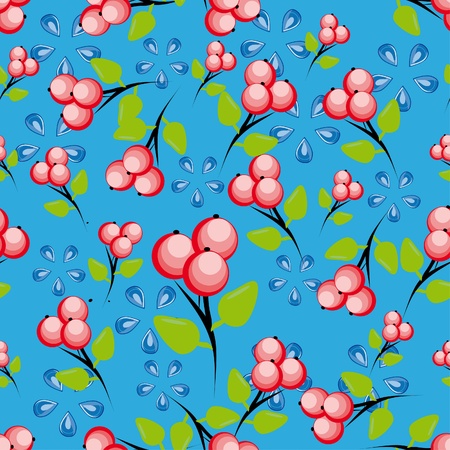 abstract pattern with berries. illustration.のイラスト素材