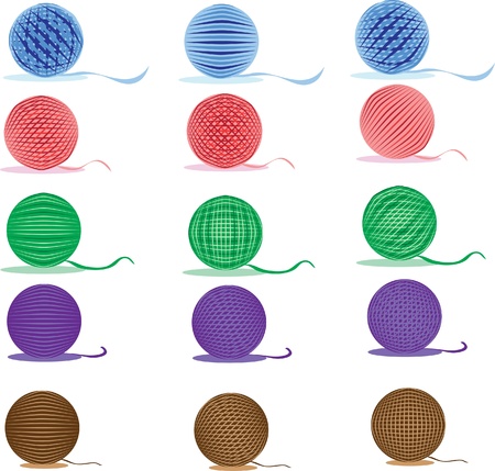 Set from color ball of threads. Illustrationのイラスト素材