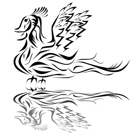 Dragon on the isolated background. Illustrtion.のイラスト素材
