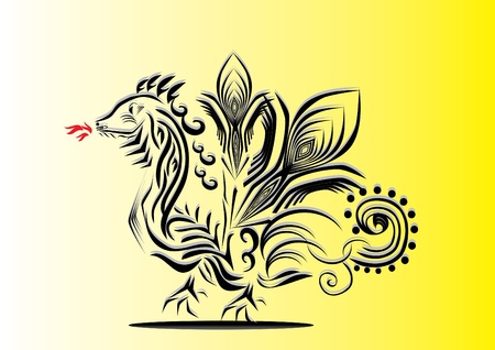 Dragon on the isolated background. Illustration.のイラスト素材