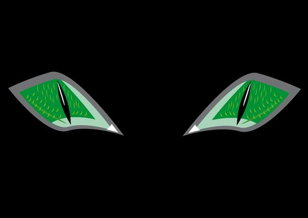 Eyes of cat on a black background. Illustrationのイラスト素材