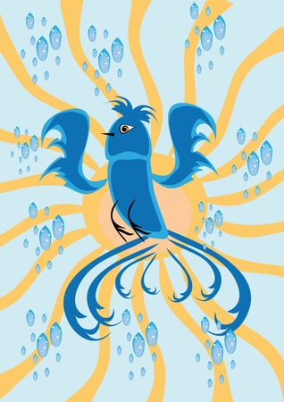 cartoon little bird on isolated background. Illustration.のイラスト素材