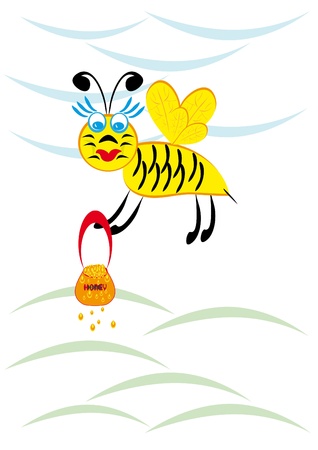 The bee  is fly. Illustrationのイラスト素材