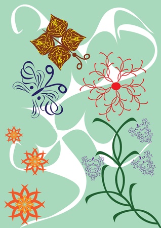 Abstract floral ornament. Illustration.のイラスト素材