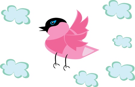 cartoon little bird on isolated background. Illustration.のイラスト素材