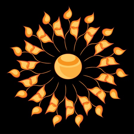 Solar black background.llustration.のイラスト素材