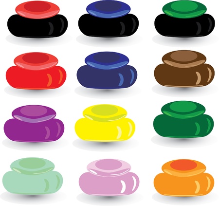 Set multi-colored box for cosmetics. Illistration.のイラスト素材