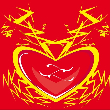 Heart, lightning, love. Illustration.のイラスト素材