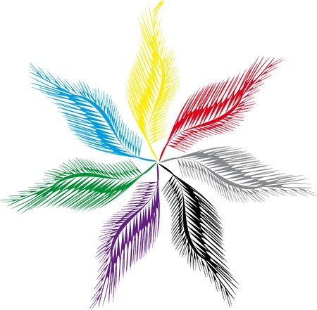 Flower from feathers. Illustration.のイラスト素材