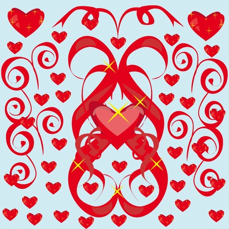 Love symbol on a blue background. Illustrationのイラスト素材