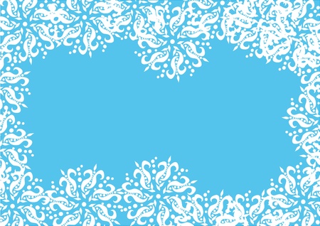 winter frame with abstract snowflakes. illustrationのイラスト素材