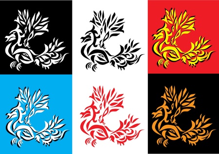 set of dragon . vector illustration.のイラスト素材