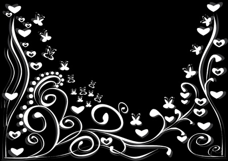 background with curling branch. Illustration.のイラスト素材