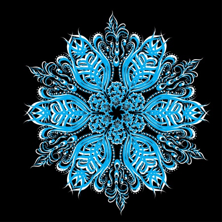 Abstract isolated snowflake. illustration.のイラスト素材