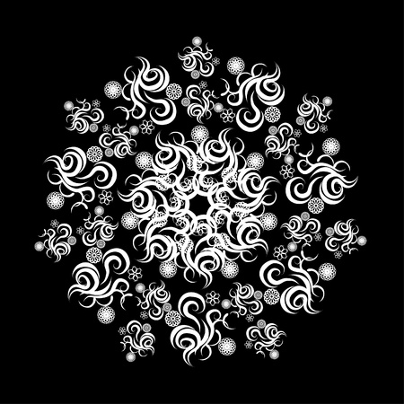 Abstract isolated snowflake. illustration.のイラスト素材