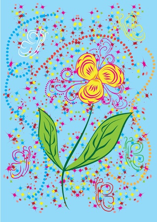 abstract flower on isolated background.. Illustration.のイラスト素材