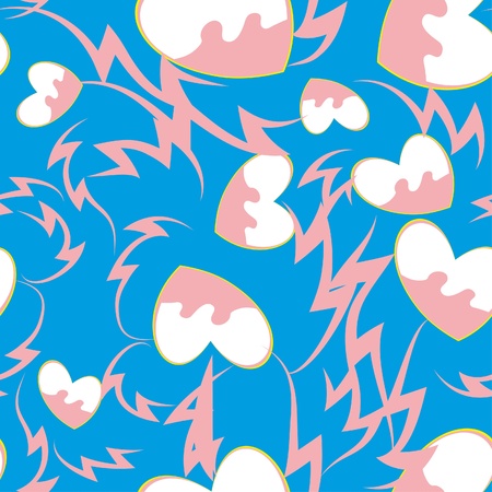 abstract love seamless pattern with heartsのイラスト素材