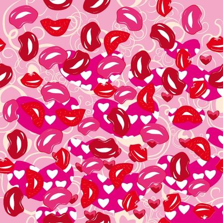 abstract love seamless pattern with heartsのイラスト素材