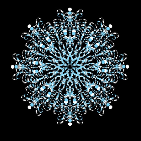 Abstract isolated vector snowflake. illustration.