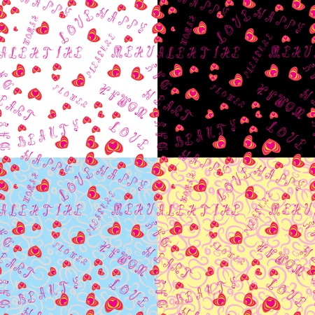 abstract love seamless pattern with heartsのイラスト素材