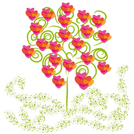 abstract love  vector tree on isolated backgroundのイラスト素材