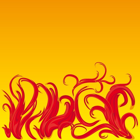 frame with fire . Vector illustrationのイラスト素材