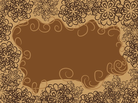 abstract flower frame with curl branchのイラスト素材