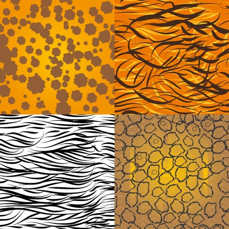 Set of structures with skins of animalsのイラスト素材