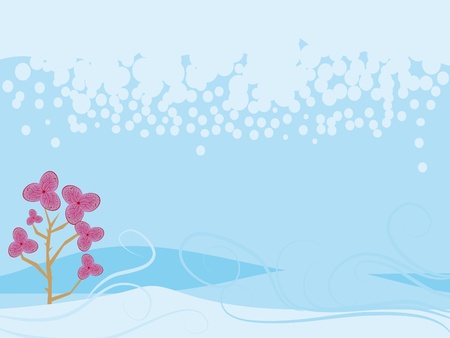 Original winter background with a beautiful flowerのイラスト素材