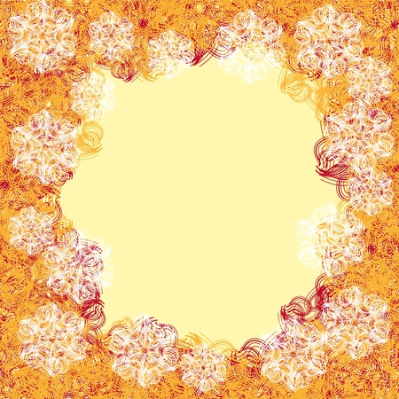 abstract frame with gentle flowers and different curls .Vector patternのイラスト素材