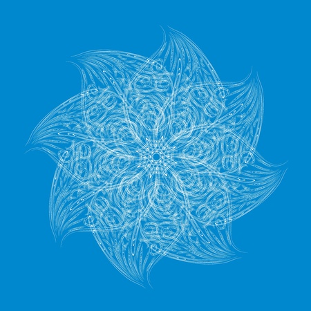 Abstract isolated vector flower or snowflake. illustration.のイラスト素材