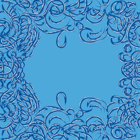 abstract seamless frame with curling branches. illustrationのイラスト素材