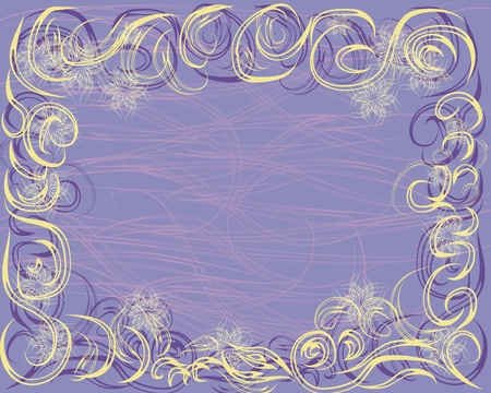 abstract seamless pattern frame with curling branches.  illustrationのイラスト素材