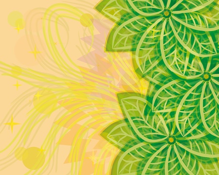 Abstract background with green flowers. のイラスト素材