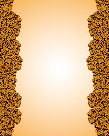 abstract frame with curling flowers. Vector illustrationのイラスト素材