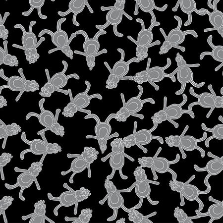 abstract seamless cartoon pattern with monkeysのイラスト素材