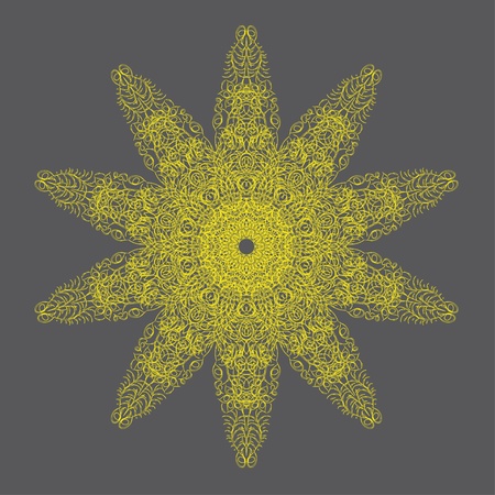 Abstract isolated vector flower or snowflake  illustration のイラスト素材