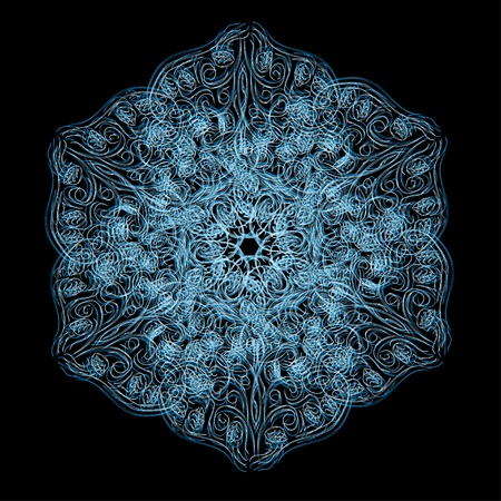 Abstract isolated vector flower or snowflake  illustration のイラスト素材