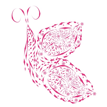 abstract love frame with decorative butterfliesのイラスト素材