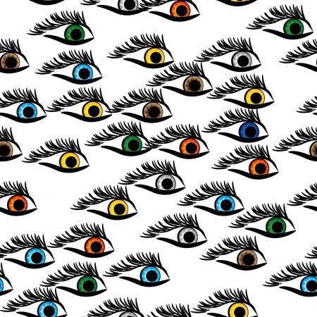 seamless structure with multi-colored eyesのイラスト素材
